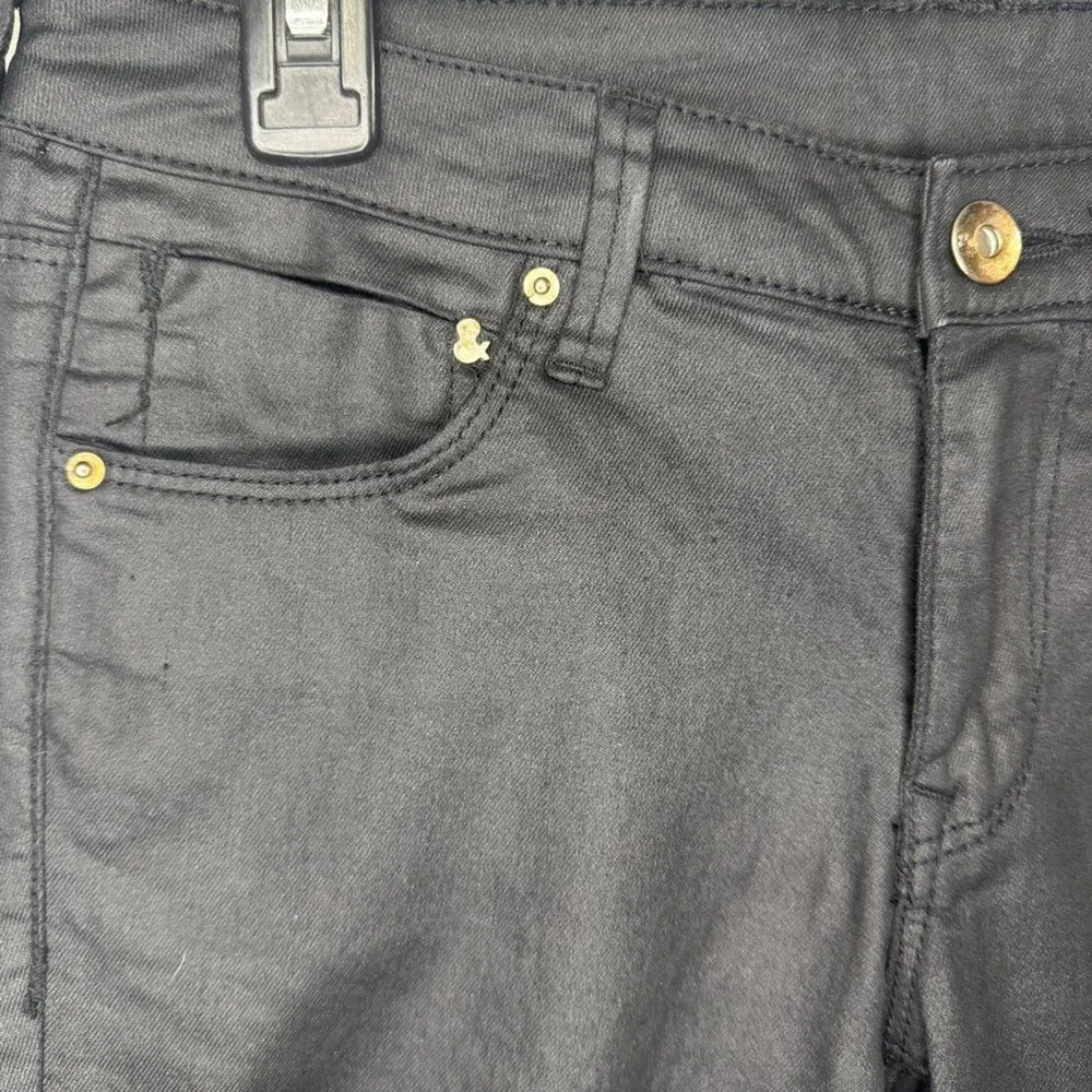 &Denim Black Pleather Glitter Pants Jeans Size 27
